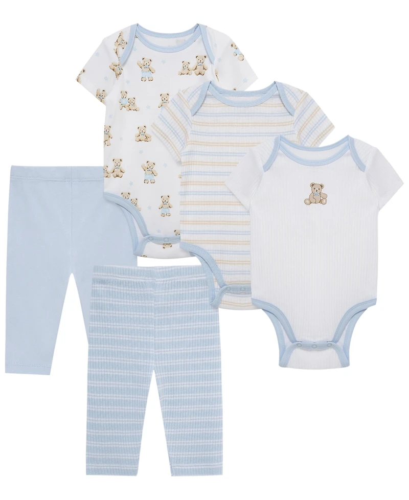 Little Me Baby Boys' Short-Sleeve Bodysuit and Pants, 2-Piece Set
