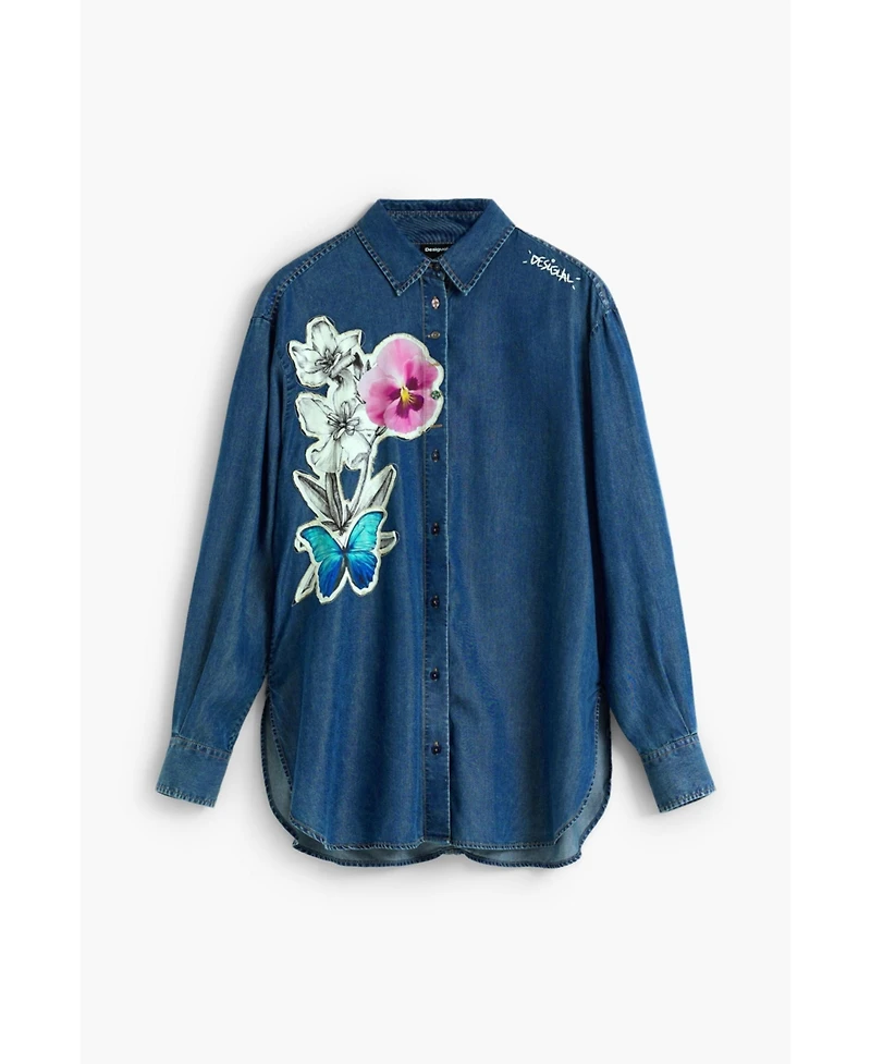 Desigual Women's Embroidered flower shirt