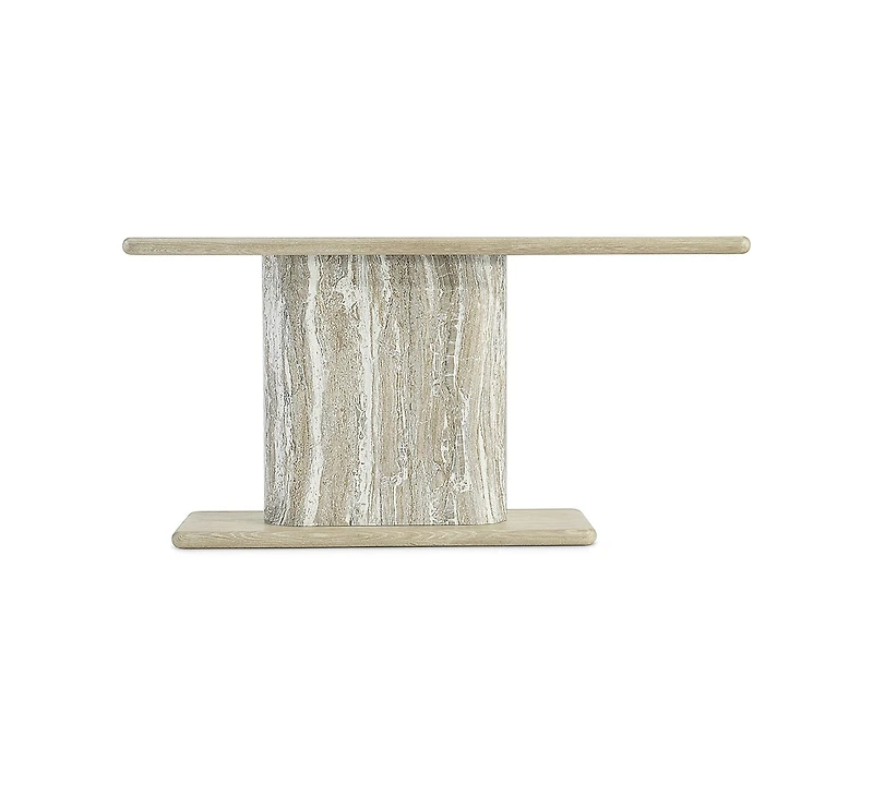 Bernhardt Arcadia 68" White Oak Wire-Brushed Clay Console Table