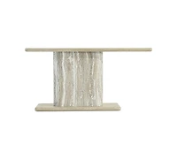Bernhardt Arcadia 68" White Oak Wire-Brushed Clay Console Table
