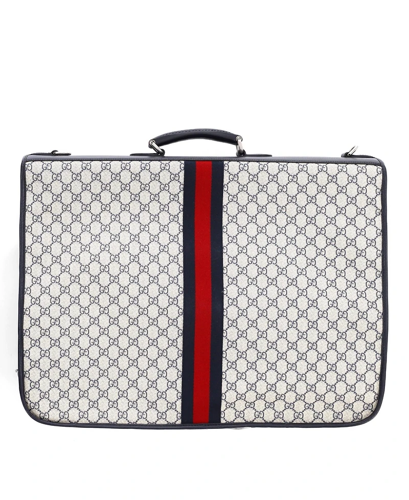 Pre-Owned Gucci Savoy Web Garment Bag Gg Coated Canvas