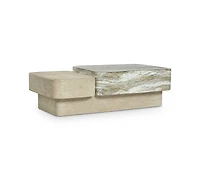 Bernhardt Arcadia 2-Piece Faux Stone Cocktail and Stone Side Table Set