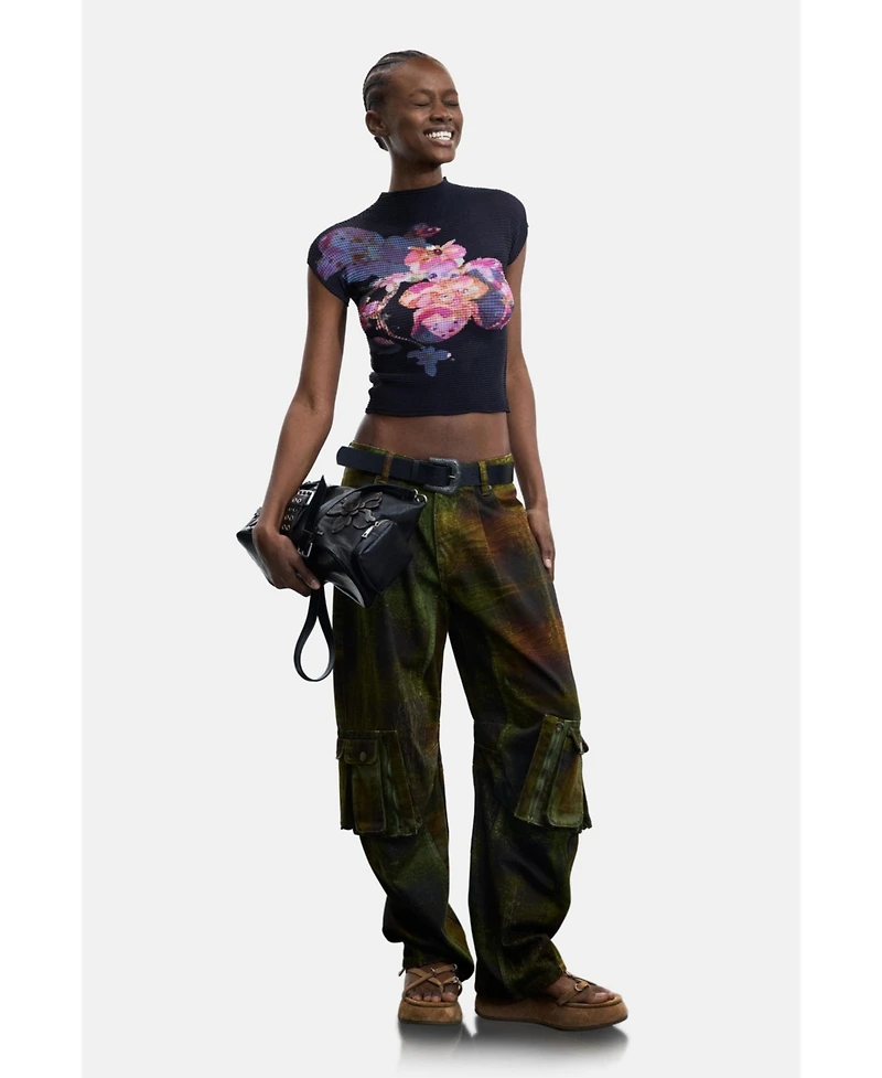 Desigual Women's Printed High Neck Blouse