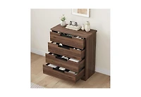 homfan 4-Drawer Dresser for Bedroom,Chest of Drawers with Embedded Handles Design, Wooden Organizer Living Room, Hallway and Entryway