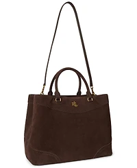 Lauren Ralph Suede Marcy Large Satchel Handbag