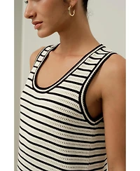 Lilysilk Women's Toscana Striped Pointelle Dress