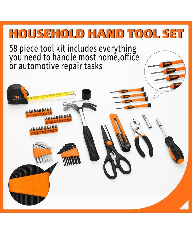 Xdovet Home Tool Set Household Hand Kit Toolbox All Purpose Women Ladies
