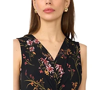 Msk Women's V Neck Twist Front Maxi Dress
