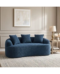Sailvan Curved Loveseat No-Assembly Chenille Sofa for Small Spaces