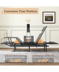 homfan Twin Adjustable Bed Frame, Wireless Remote, Memory Function, Head and Foot Lift Incline for Lying Reading Watching Tv Fatigue Backache