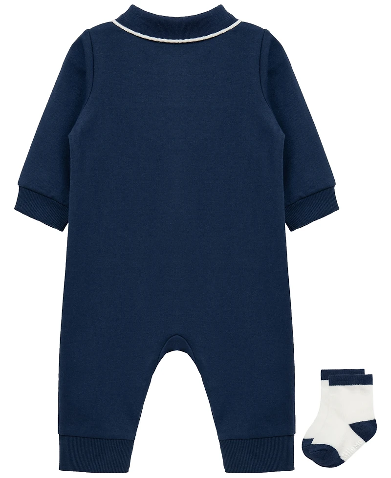 Little Me Baby Boys' Football Coverall and Socks, 2-Piece Set