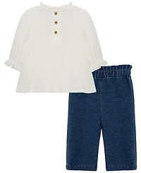 Little Me Baby Girls' Blossoms Tunic Long-Sleeve Top and Jeggings, 2-Piece Set