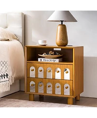 Clihome Modern Nightstands, 2 Drawers Bedside Table End Table