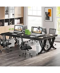 Tribesigns 2 Person Computer Desk, Extra Long Desk, Large Double Desk for Two People, Workstation with Stylish Legs