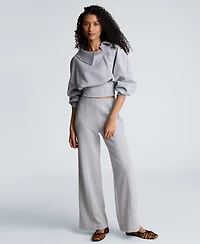 Kenneth Cole Women's Asymmetric Collar Pleated Long-Sleeve Top
