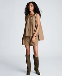 Kenneth Cole Women's High-Low Tent Poplin Top