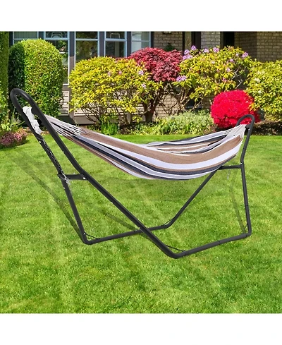 GarveeLife Heavy-Duty Steel C-Stand for Hanging Egg Chair or Hammock Collapsible Portable 330 lbs Capacity 360degree(s) Rotation Weather-Resistant