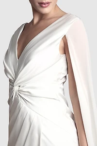 Coast Women's Cape Sleeve Satin Maxi Dress
