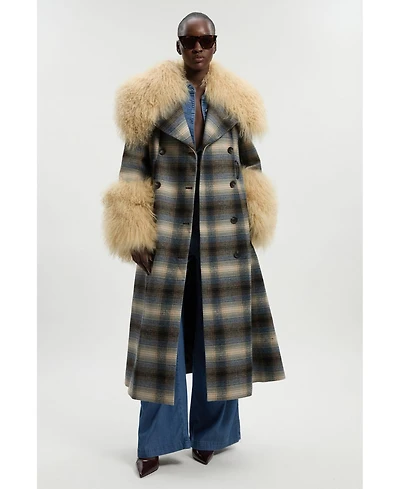 Karen Millen Women's Double Breasted Belted Midi Coat