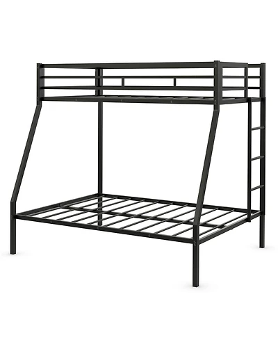 Slickblue Twin Over Full Bunk Bed Frame with Safety Rail and Ladder Design