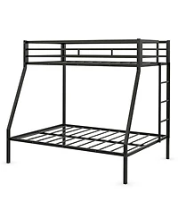 Slickblue Twin Over Full Bunk Bed Frame with Safety Rail and Ladder Design