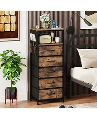 Slickblue Modern Nightstand 39" with Charging Station and Storage Shelf