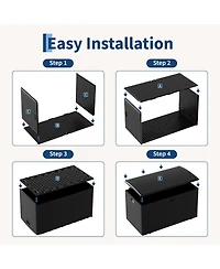 homfan 99 Gallon Outdoor Deck Large Storage Box - Weatherproof Hdpe Resin Patio Chest with Lockable Hydraulic Lid Uv Resistant