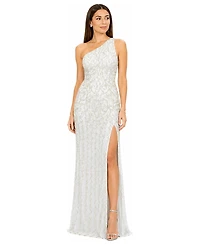 Lara Women's One-Shoulder Beaded Gown with Slit