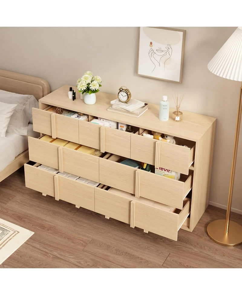 homfan 54" Storage Cabinet 7-Drawer Tv Stand for 65" Tv, Media Console for Living Room or Bedroom