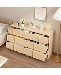 homfan 54" Storage Cabinet 7-Drawer Tv Stand for 65" Tv, Media Console for Living Room or Bedroom