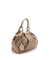 Pre-Owned Gucci Medium Sukey Tote Gg Canvas with Leather