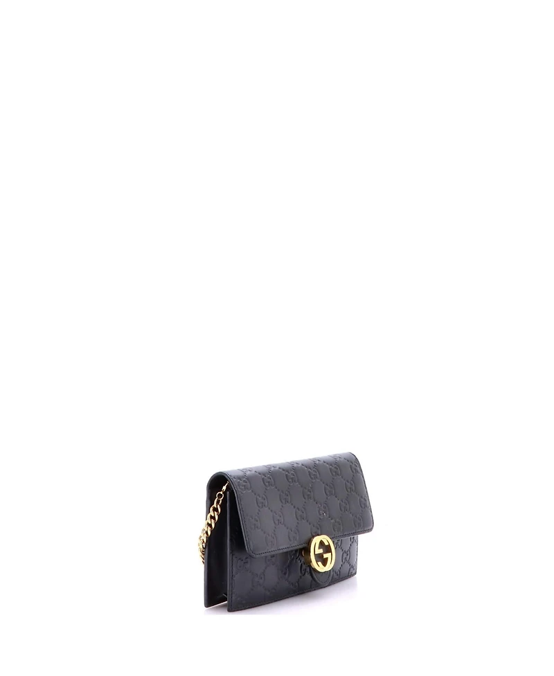 Pre-Owned Gucci Icon Wallet on Chain Guccissima Leather