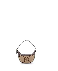 Pre-Owned Gucci Mini Ophidia Half Moon Bag Jumbo Gg Canvas