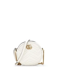 Pre-Owned Gucci Mini Gg Marmont Round Shoulder Bag Matelasse Leather