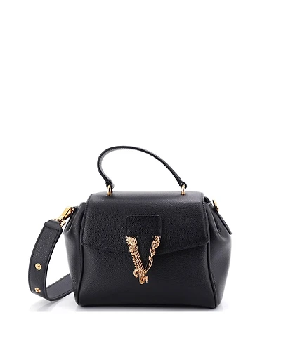 Pre-Owned Versace Small Virtus Top Handle Bag Leather