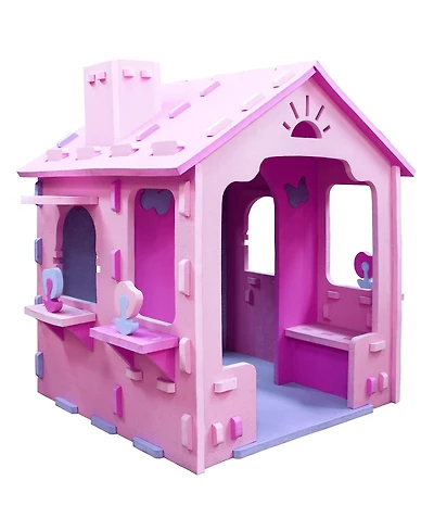Mecale Indoor Eva Foam Cottage Playhouse with Roof, Chimney, and Windows, Age 18+ Months