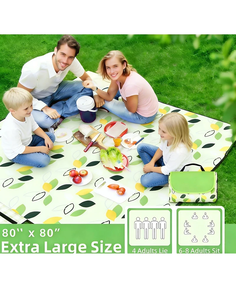 Cowin 80"x80" Extra Large Waterproof Picnic Blanket Foldable Outdoor Mat for Beach Camping and Park