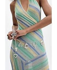 Desigual Women's Leather Belt Geometric Buckle