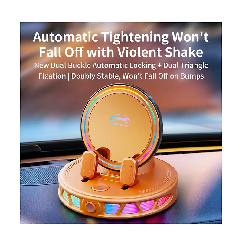 Artudatech 15W Wireless Car Charger - Auto-Clamping, 360degree(s) Rotation and Rgb Light