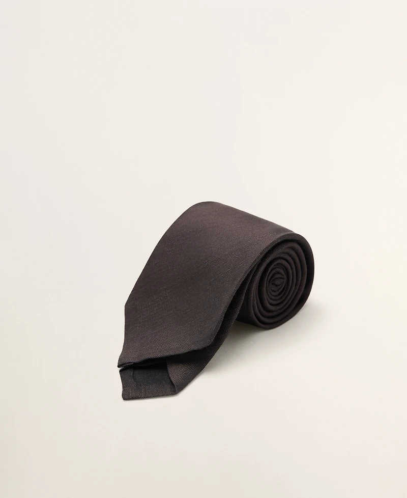 Mango Men's Solid Linen-Silk-Blend Tie