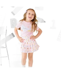 Sweet Wink Toddler Girls Kindergarten Pennant Short Sleeve T-Shirt
