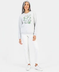 Style & Co Women's Winding Floral Fleece Long-Sleeve Graphic Sweatshirt, Macy's Exclusive