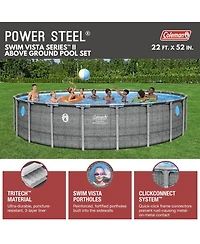 Coleman Power Steel Swim Vista Above Ground Swimming Pool Set