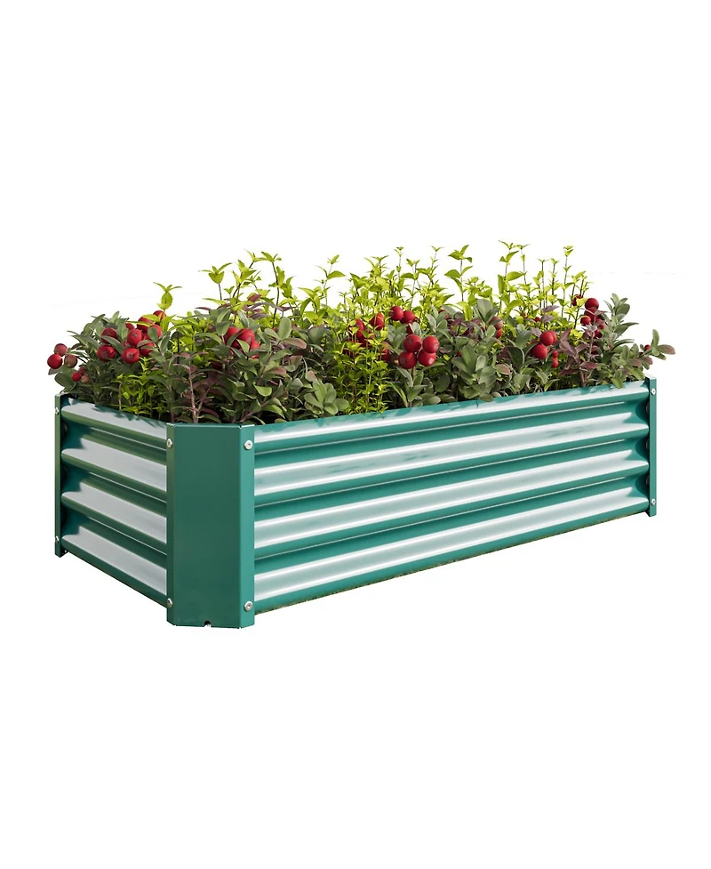 Streamdale Furniture 2PCS 4x2x1ft Metal Raised Garden Bed for Flowers Vegetables and Herbs