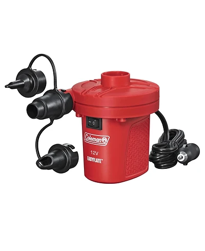 Coleman EasyFlate 12V Dc Electric Air Pump, Car Plug Inflator with 3 Adapters