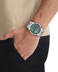 Calvin Klein Men's Distinguish Skeleton Silver-Tone Stainless Steel Bracelet Watch 44mm