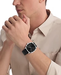 Calvin Klein Men's Ck Shape Black Leather Strap Watch 37mm
