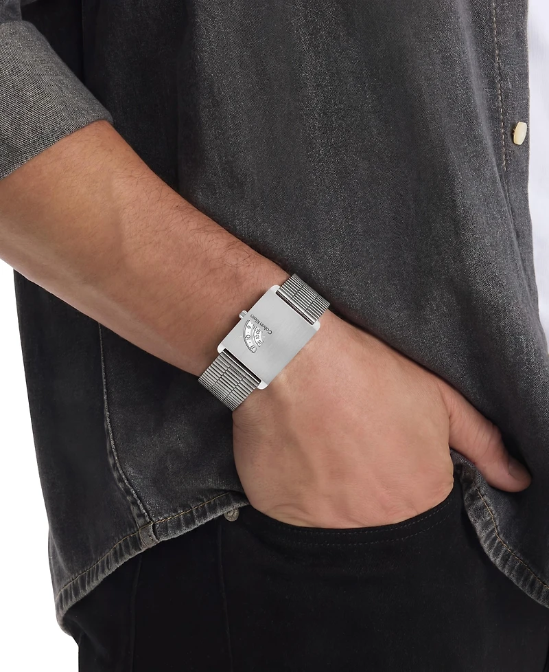 Calvin Klein Men's Dapper Silver-Tone Stainless Steel Mesh Bracelet Watch 24mm