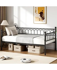 gaomon Daybed, Sofa Bed Frame with Metal Steel Slat Support, Heavy Duty Frame, Space Saving, Easy Assembly, for Small Spaces