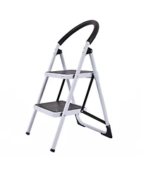 Costway 2 Step Ladder Folding Stool Heavy Duty 330Lbs Capacity Industrial Lightweight